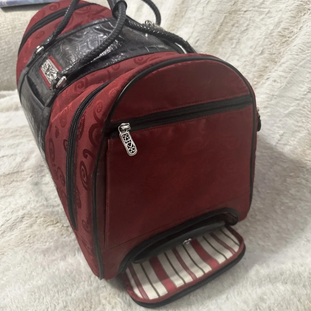 Brighton Red Swirls w/Black Faux Croc Embossed 24